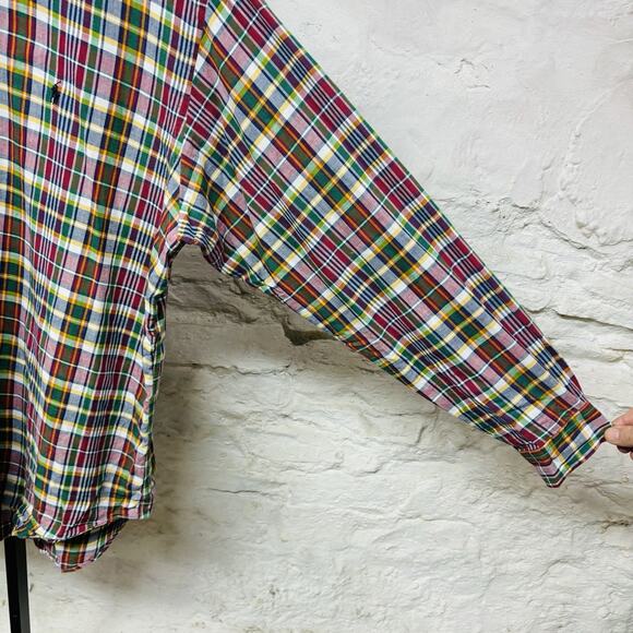 Polo Ralph Lauren Shirt Madras Plaid Lightweight Preppy Classic Vintage 80s 90s - Picture 6 of 8